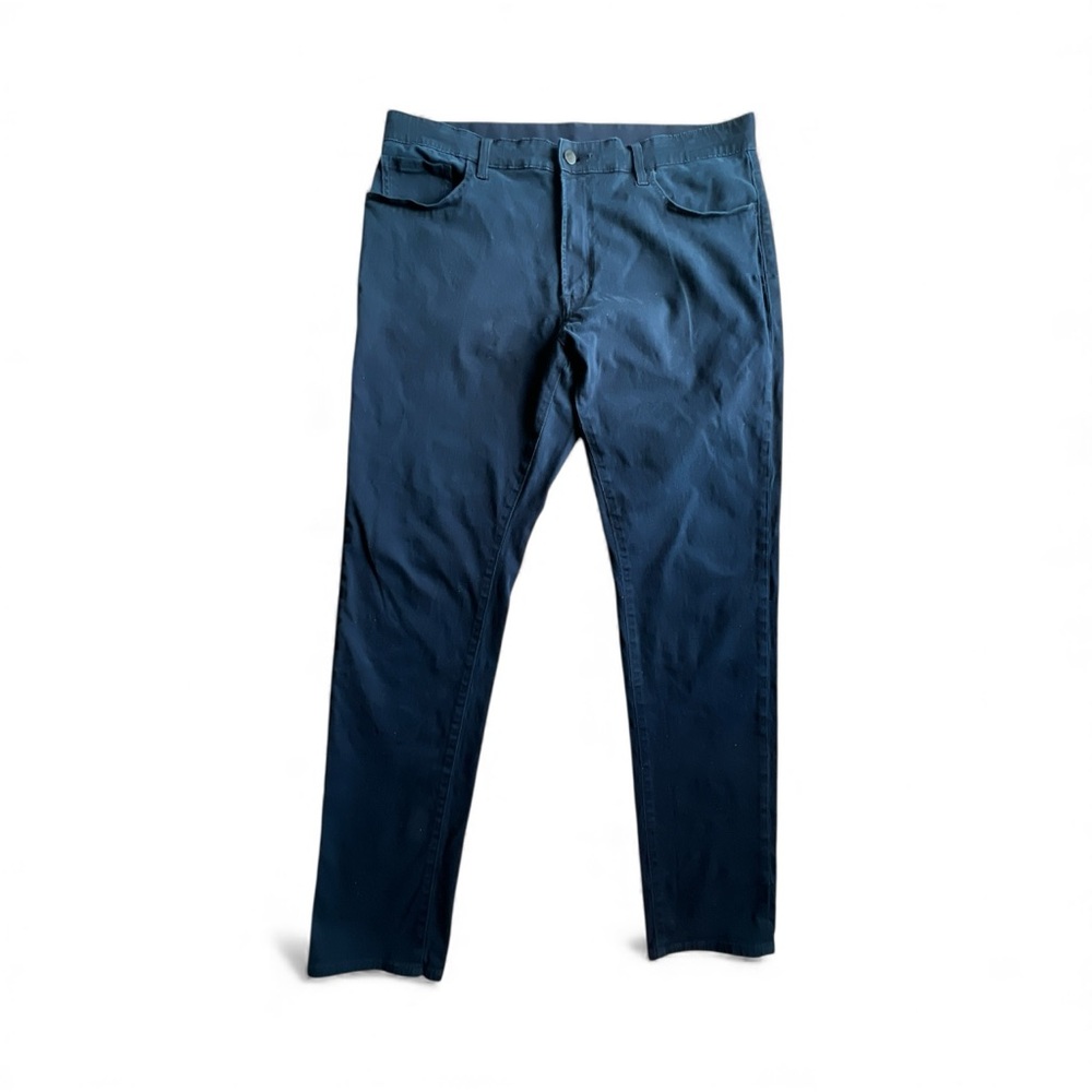 Uniqlo men’s navy blue chino casual cotton blend Pants Sz XL waist 36-39